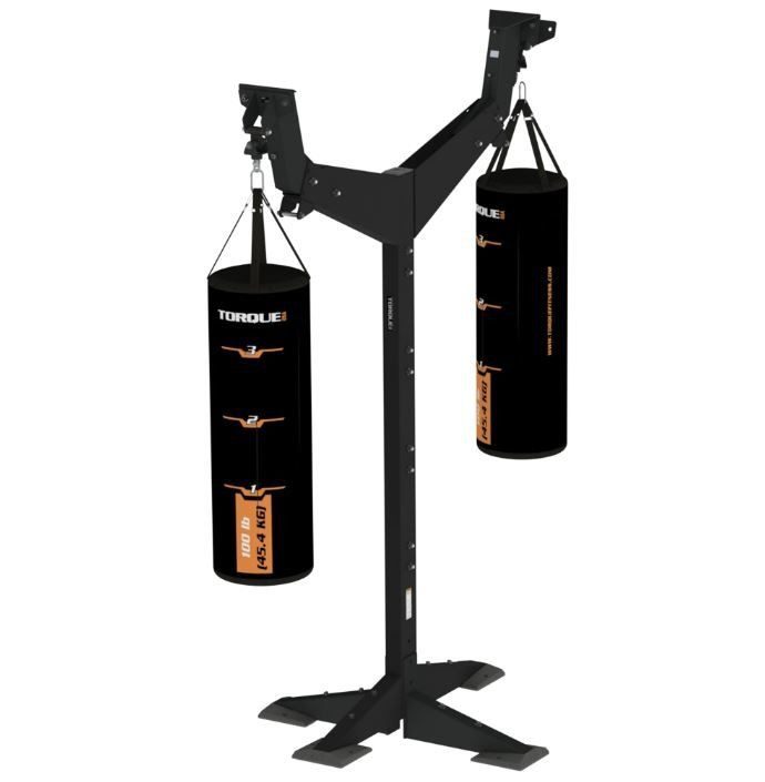 A 2-sided heavy bag stand