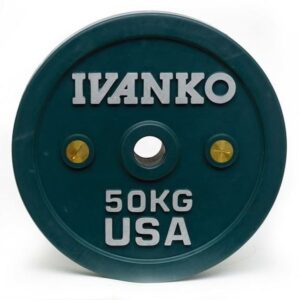 Rubber Encased Calibrated Weightlifting Olympic Bumper Plate Green 50&nbsp;kg