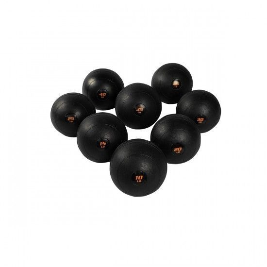 Eight pieces of black slam balls with different weights